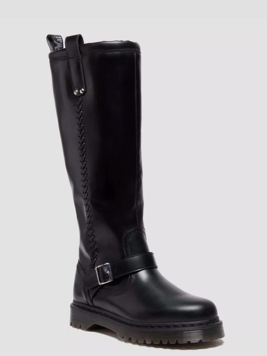 Dr. Martens Shoes - Dr Martens Anistone Black Leather Women's Knee-High Harness Boots Size 11 NIB